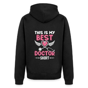 C’est ma meilleure chemise de médecin médecin d’urgence - Veste à capuche bio Premium Unisexe - noir - Dos - Nico (187cm)
