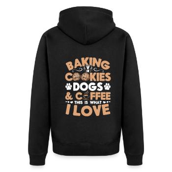Dog Owner Pastry Chef Confectioner Baking Cookie - Unisex Premium Organic Zip Hoodie - black - Back - Nico (187cm)
