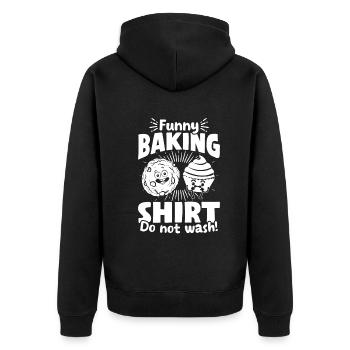 Funny Baking Confectioner Funny Baker Pastry Chef - Unisex Premium Organic Zip Hoodie - black - Back - Nico (187cm)