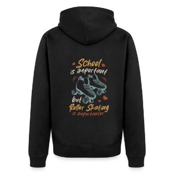 Roller Skating Kids Roller Skates Roller Skater Ki - Unisex Premium Bio Zip Hoodie - Schwarz - Hinten - Nico (187cm)