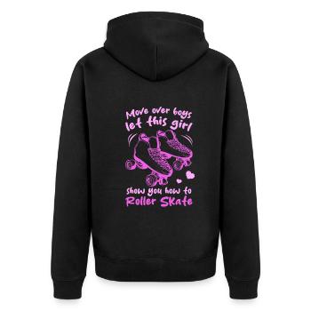 Roller Skates Roller Skating Girls Roller Skater G - Unisex Premium Bio Zip Hoodie - Schwarz - Hinten - Nico (187cm)