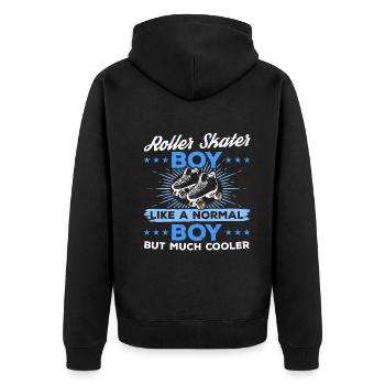 Roller Skates Roller Skating Boy - Roller Skater B - Unisex Premium Bio Zip Hoodie - Schwarz - Hinten - Nico (187cm)