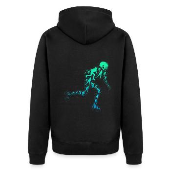 Roller Skating Silhouette Roller Skater - Unisex Premium Organic Zip Hoodie - black - Back - Nico (187cm)