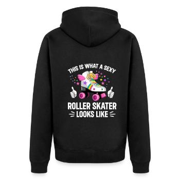Roller Skating - Sexy Roller Skater - Unisex Premium Organic Zip Hoodie - black - Back - Nico (187cm)