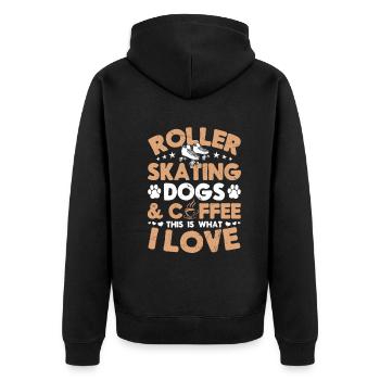 Dog Lover - Roller Skates Roller Skating Roller Sk - Unisex Premium Bio Zip Hoodie - Schwarz - Hinten - Nico (187cm)