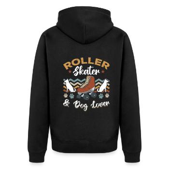 Patinage à roulettes Patineur à roulettes et amoureux des chiens - Veste à capuche bio Premium Unisexe - noir - Dos - Nico (187cm)