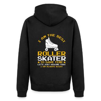 Citations drôles de patin à roulettes Je suis le meilleur Roller S - Veste à capuche bio Premium Unisexe - noir - Dos - Nico (187cm)