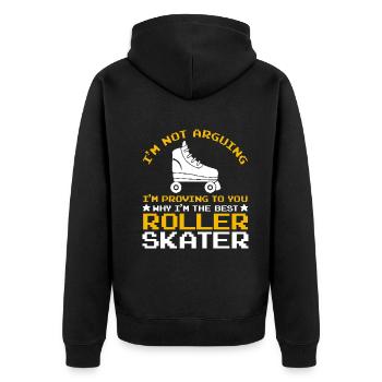 Funny Roller Skating Quote - I'm The Best Roller S - Unisex Premium Organic Zip Hoodie - black - Back - Nico (187cm)