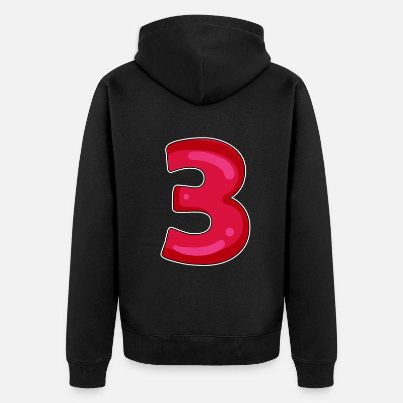 3 - Trois - Veste à capuche bio Premium Unisexe - noir