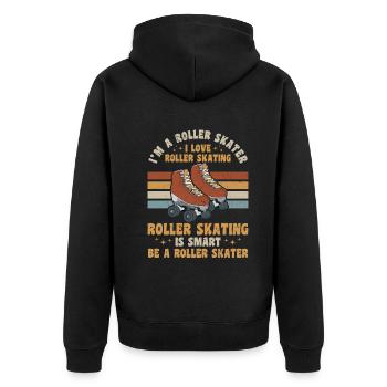 Roller Skater - I'm A Roller Skater I Love Roller - Unisex Premium Bio Zip Hoodie - Schwarz - Hinten - Nico (187cm)
