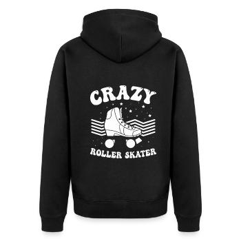 Roller Skates Roller Skating - Crazy Roller Skater - Unisex Premium Bio Zip Hoodie - Schwarz - Hinten - Nico (187cm)