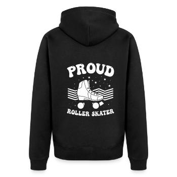 Roller Skates Roller Skating - Proud Roller Skater - Unisex Premium Bio Zip Hoodie - Schwarz - Hinten - Nico (187cm)
