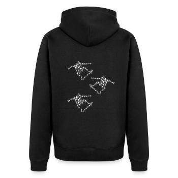 Skateboarder Silhouette Skatepark Skateboarding Si - Unisex Premium Bio Zip Hoodie - Schwarz - Hinten - Nico (187cm)