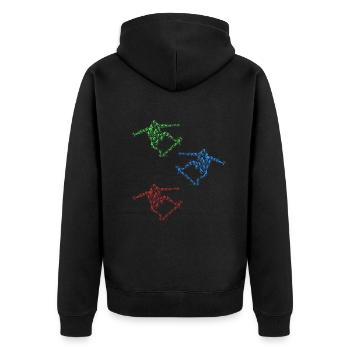 Skateboarding Silhouette Skatepark Skateboarder Si - Unisex Premium Bio Zip Hoodie - Schwarz - Hinten - Nico (187cm)