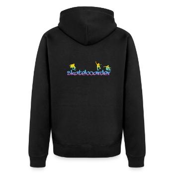 Skateboarder Silhouette Skateboarder Skateboarding - Unisex Premium Organic Zip Hoodie - black - Back - Nico (187cm)