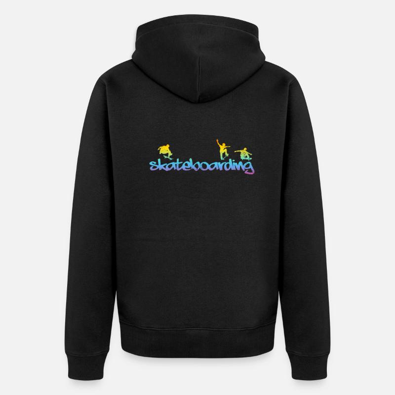 Skateboarder Silhouette Skateboard - Veste à capuche bio Premium Unisexe - noir