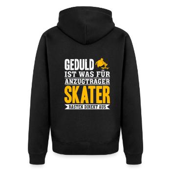 Lustige Skateboarder Skateboard Skateboarding Skat - Unisex Premium Bio Zip Hoodie - Schwarz - Hinten - Nico (187cm)