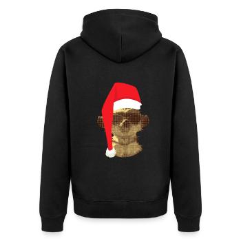 Christmas Funny Christmas Meerkat - Unisex Premium Organic Zip Hoodie - black - Back - Nico (187cm)