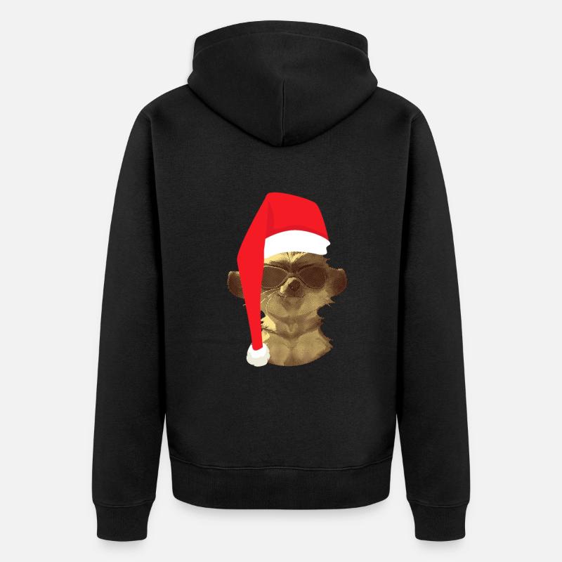 Noël Drôle Noël Suricate - Veste à capuche bio Premium Unisexe - noir