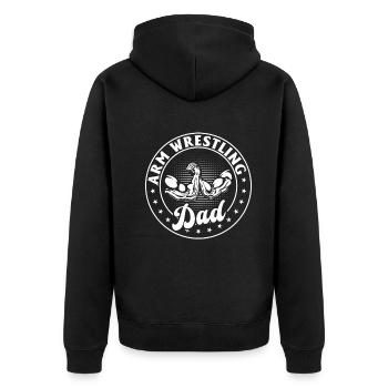 bras de fer papa bras de fer bras de fer papa - Veste à capuche bio Premium Unisexe - noir - Dos - Nico (187cm)