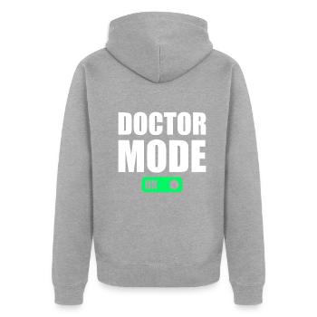Mode Médecin Activé - Médecin Hospitalier Humour Médical - Veste à capuche bio Premium Unisexe - gris chiné - Dos - Nico (187cm)