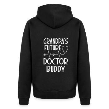 Docteur Baby - Le futur copain médecin de grand-père - Veste à capuche bio Premium Unisexe - noir - Dos - Nico (187cm)