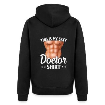 C’est ma chemise de médecin sexy drôle médecin médical - Veste à capuche bio Premium Unisexe - noir - Dos - Nico (187cm)