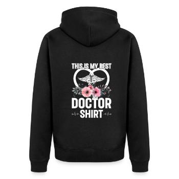 This Is My Best Doctor Shirt Doctor Emergency Doct - Unisex Premium Organic Zip Hoodie - black - Back - Nico (187cm)