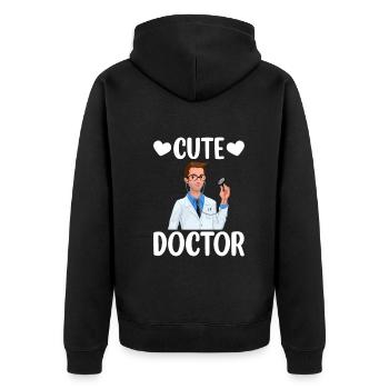 Mignon Docteur Médical Humour Hôpital Médecin - Veste à capuche bio Premium Unisexe - noir - Dos - Nico (187cm)