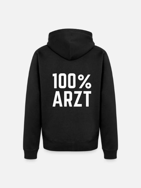 Doktor - 100% Arzt - Unisex Premium Bio Zip Hoodie - Schwarz