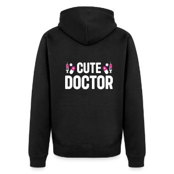 Doctor Life Hospital Doctor Emergency - Cute Docto - Unisex Premium Organic Zip Hoodie - black - Back - Nico (187cm)