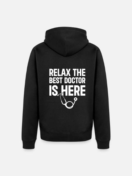Sjove læge citater - Emergency Doctor Hospital Do - Premium økologisk unisex-hættejakke - sort