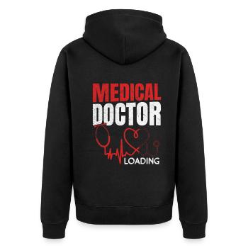 Docteur en médecine - Docteur en médecine - Veste à capuche bio Premium Unisexe - noir - Dos - Nico (187cm)