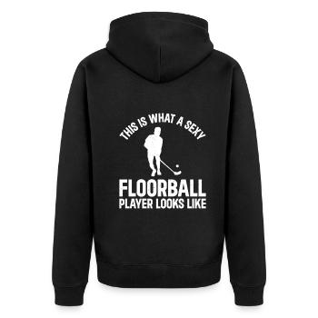 Unihockey Floorball - Joueur de Floorball Sexy - Veste à capuche bio Premium Unisexe - noir - Dos - Nico (187cm)