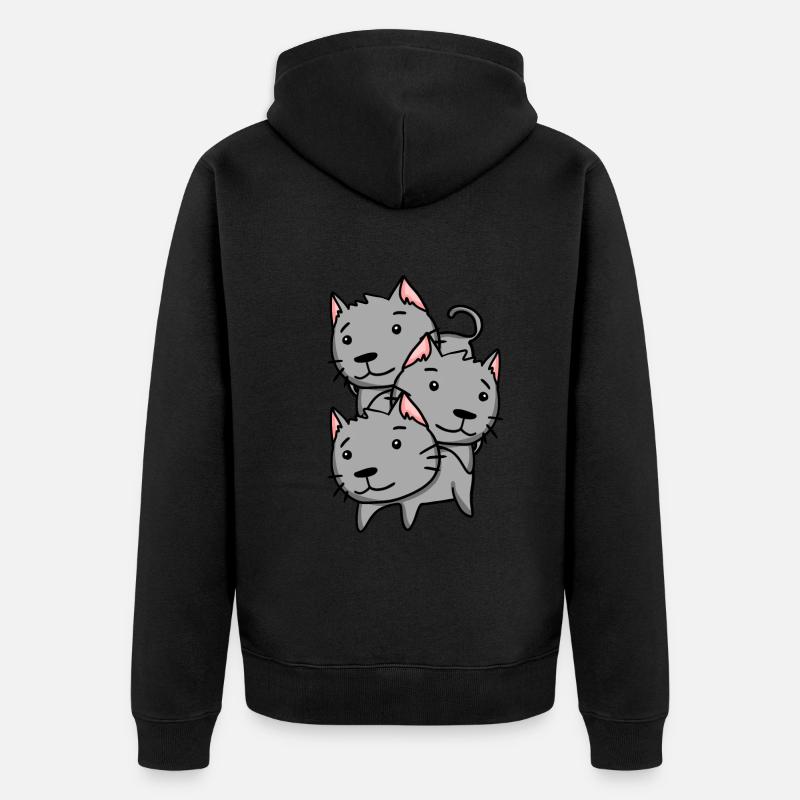 Chats - Veste à capuche bio Premium Unisexe - noir