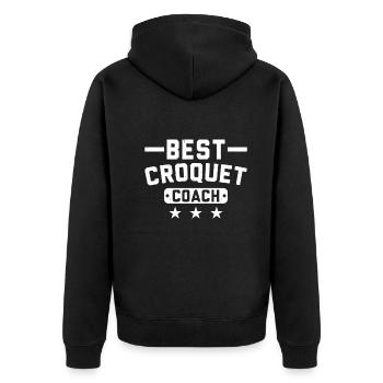 Croquet Player - Best Croquet Coach - Unisex Premium Organic Zip Hoodie - black - Back - Nico (187cm)