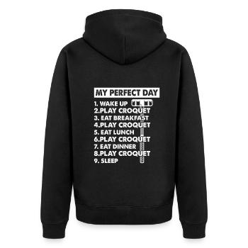 Croquet My Perfect Day Croquet Day Plan Croquet - Unisex Premium Bio Zip Hoodie - Schwarz - Hinten - Nico (187cm)