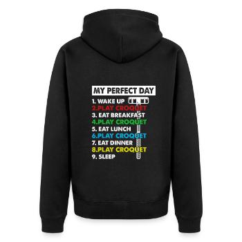 Jouer au Croquet Day Plan Croquet Player - Veste à capuche bio Premium Unisexe - noir - Dos - Nico (187cm)