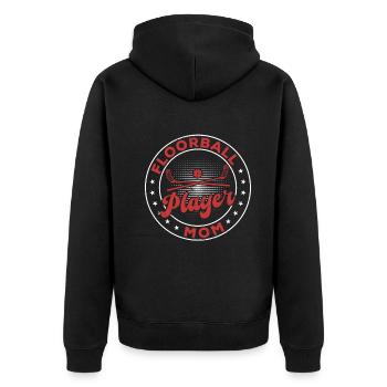 Joueur de floorball Mom Unihockey Floorball Mama - Veste à capuche bio Premium Unisexe - noir - Dos - Nico (187cm)
