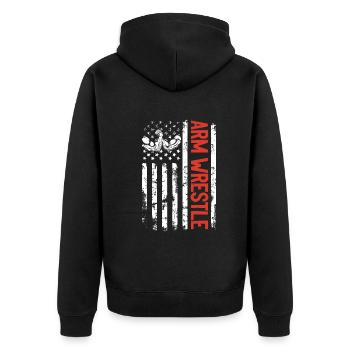 Bras de fer Drapeau américain Bras de fer Bras de fer - Veste à capuche bio Premium Unisexe - noir - Dos - Nico (187cm)