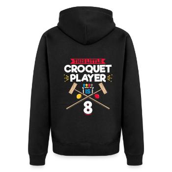 8 Years Old Croquet Player 8th Birthday Croquet Pl - Unisex Premium Bio Zip Hoodie - Schwarz - Hinten - Nico (187cm)