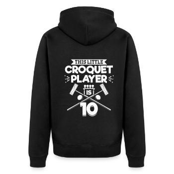 10th Birthday Party Croquet Player 10 Years - Unisex Premium Bio Zip Hoodie - Schwarz - Hinten - Nico (187cm)