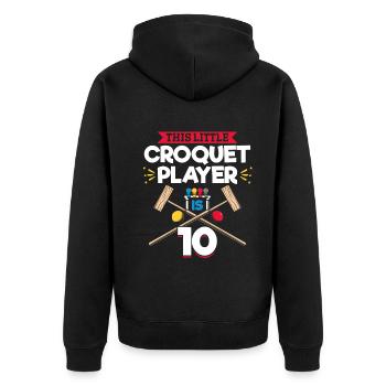 10 Years Old Croquet Player 10th Birthday Croquet - Unisex Premium Bio Zip Hoodie - Schwarz - Hinten - Nico (187cm)