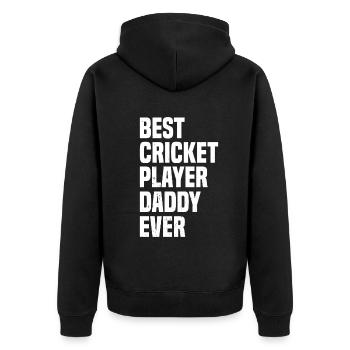 Best Cricket Player Daddy Ever - Cricketing Cricke - Unisex Premium Organic Zip Hoodie - black - Back - Nico (187cm)
