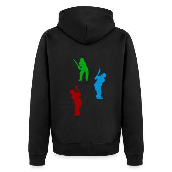 Silhouette De Cricket Silhouettes De Joueur De Cricket C - Veste à capuche bio Premium Unisexe - noir - Dos - Nico (187cm)