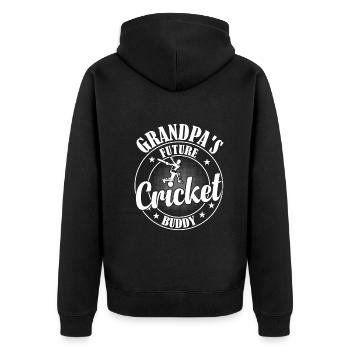 Grandpa's Future Cricket Buddy - Cricket Player - Unisex Premium Bio Zip Hoodie - Schwarz - Hinten - Nico (187cm)