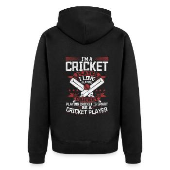 Cricketing - Playing Cricket is smart Be a Cricket - Unisex Premium Organic Zip Hoodie - black - Back - Nico (187cm)