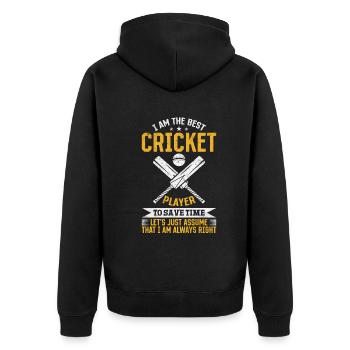 Jeu de cricket Cricketing Je suis le meilleur joueur de cricket - Veste à capuche bio Premium Unisexe - noir - Dos - Nico (187cm)