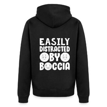 Joueur de pétanque Joueur de boccia - Facilement distraire - Veste à capuche bio Premium Unisexe - noir - Dos - Nico (187cm)
