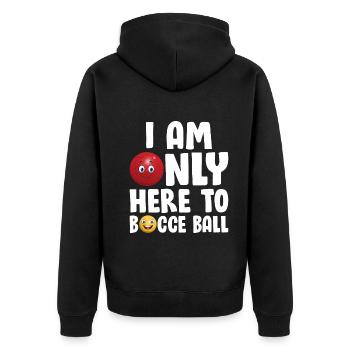 Joueur de boccia - Je ne suis ici que pour la pétanque - Veste à capuche bio Premium Unisexe - noir - Dos - Nico (187cm)